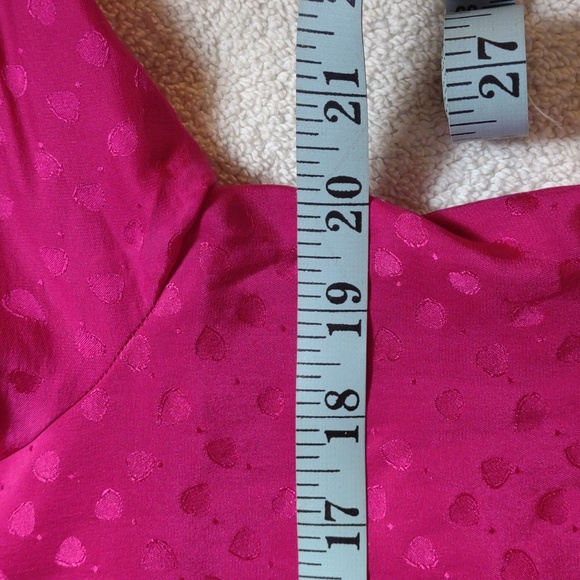 Vintage 80's Hot Pink w/Black Trim Long Sleeved Silk Button Up Blouse Size P8 - Picture 14 of 15